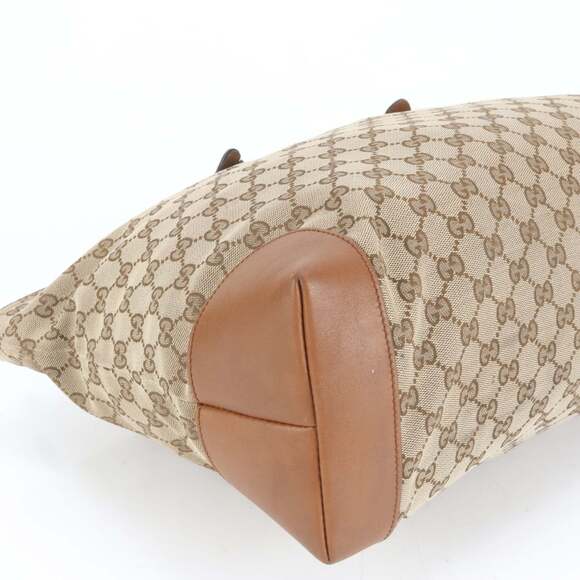 Gucci GG Canvas Sherry Line Leather Tote Bag, Brown, Men's, 308928 - Picture 4 of 9